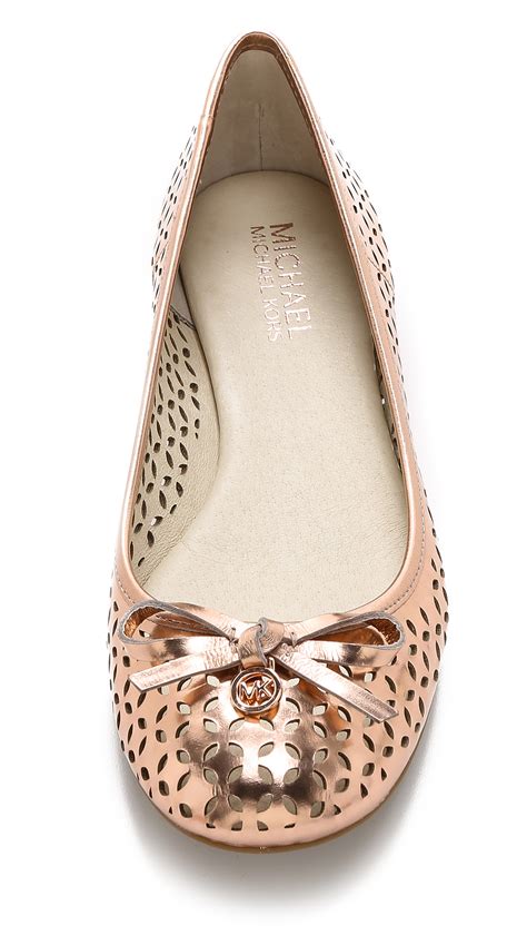 michael kors rose gold flats|Michael Kors snakeskin flats.